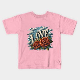 Love Takes Flight: Soar Through Blooms This Valentine's Day Kids T-Shirt